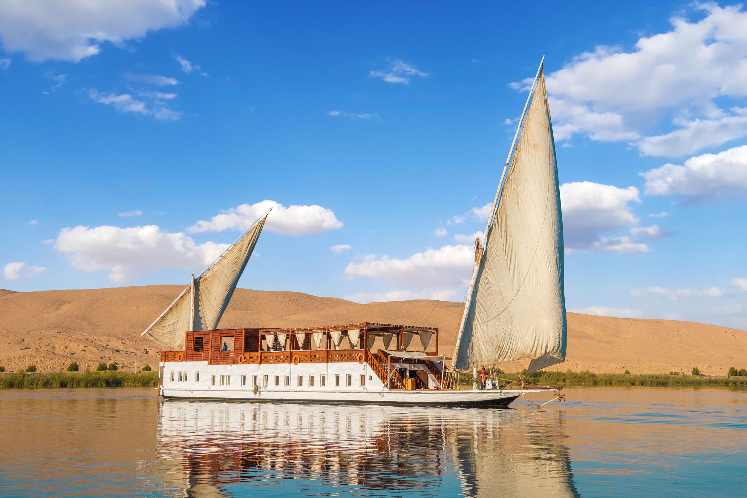 Dahabiya sur le Nil égyptien en Egypte,croisière en dahabiya,Dahabiya d'Assouan,Dahabiya de Louxor